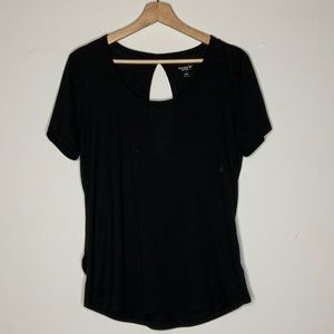 Old Navy Active Black Workout Shirt with Cross Back Size Lg